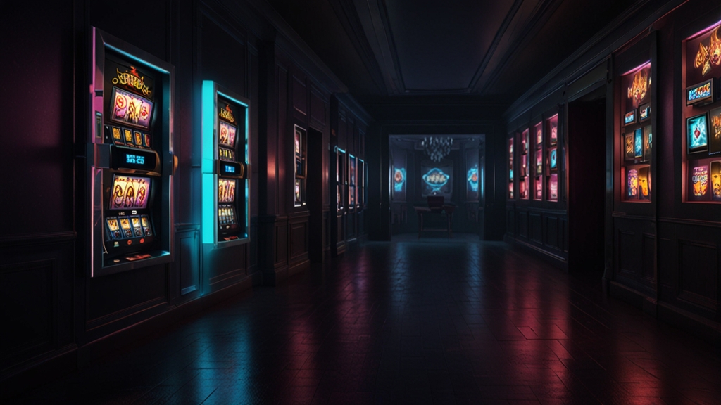 Telefoon met installatie stappen in een donkere casino-omgeving